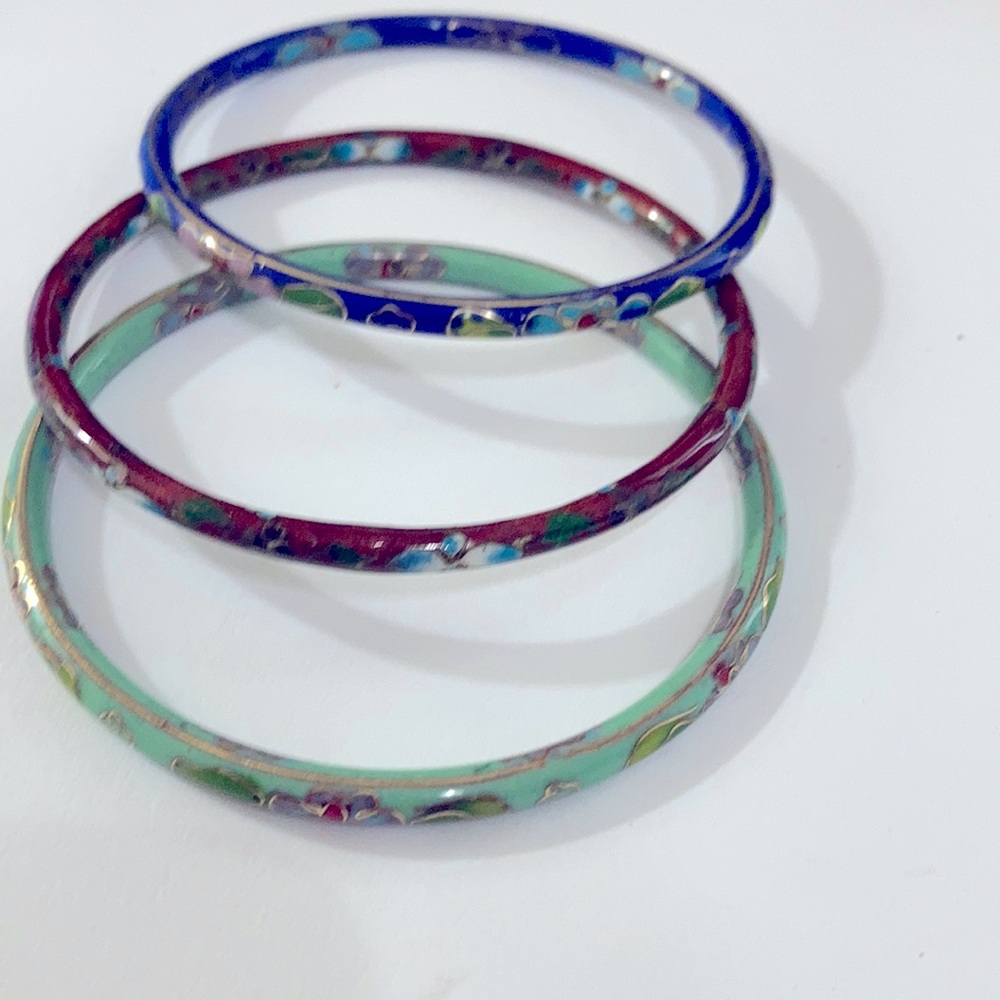 Antique cloisonné bangles